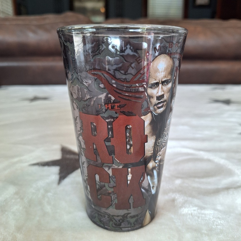 2016 WWE The Rock Just Bring It Drinking Glass 16 Oz  Wrestling Collectible